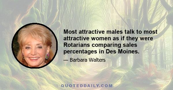 Most attractive males talk to most attractive women as if they were Rotarians comparing sales percentages in Des Moines.