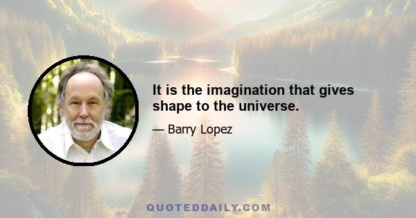 It is the imagination that gives shape to the universe.