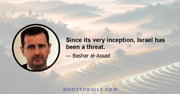 Since its very inception, Israel has been a threat.