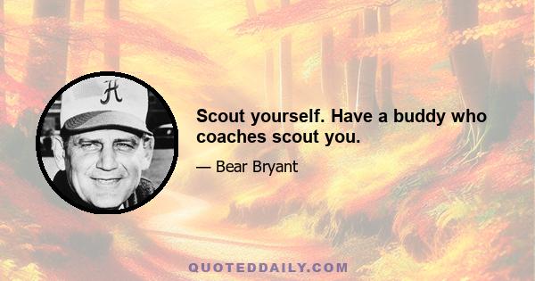 Scout yourself. Have a buddy who coaches scout you.