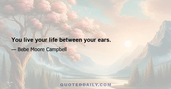 You live your life between your ears.