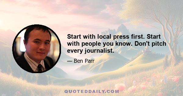 Start with local press first. Start with people you know. Don't pitch every journalist.