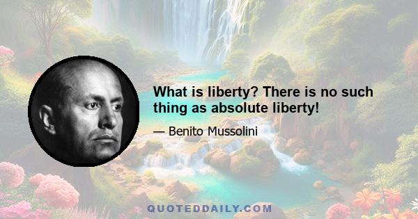 What is liberty? There is no such thing as absolute liberty!