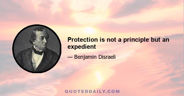 Protection is not a principle but an expedient