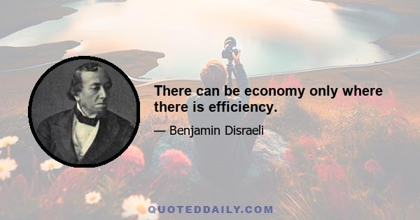 There can be economy only where there is efficiency.