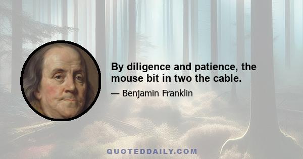 By diligence and patience, the mouse bit in two the cable.