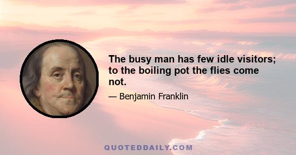 The busy man has few idle visitors; to the boiling pot the flies come not.