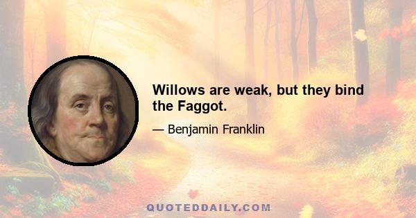 Willows are weak, but they bind the Faggot.