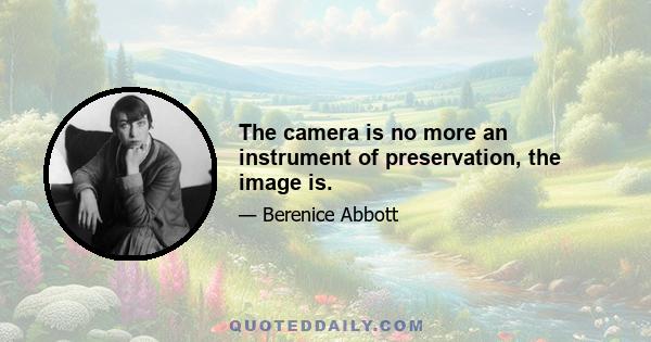 The camera is no more an instrument of preservation, the image is.