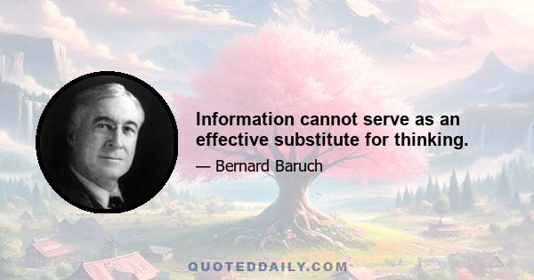 Information cannot serve as an effective substitute for thinking.