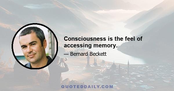 Consciousness is the feel of accessing memory.