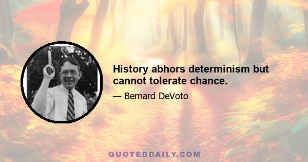 History abhors determinism but cannot tolerate chance.