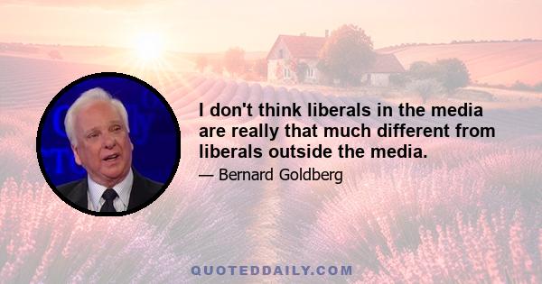 I don't think liberals in the media are really that much different from liberals outside the media.