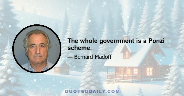 The whole government is a Ponzi scheme.