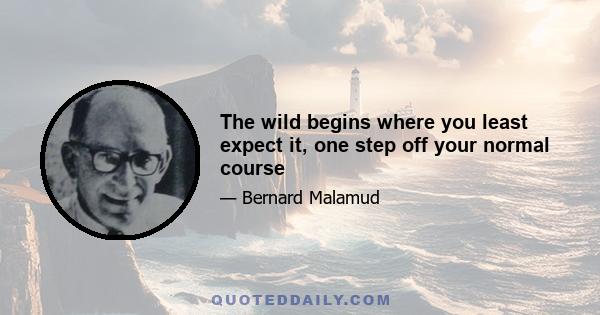 The wild begins where you least expect it, one step off your normal course