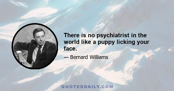 There is no psychiatrist in the world like a puppy licking your face.