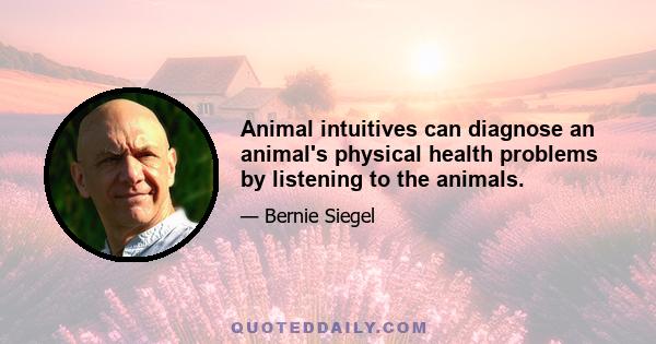 Animal intuitives can diagnose an animal's physical health problems by listening to the animals.