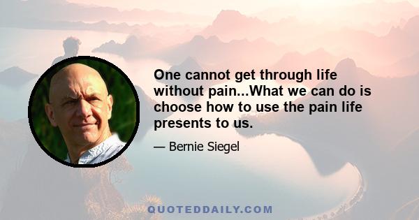 One cannot get through life without pain...What we can do is choose how to use the pain life presents to us.