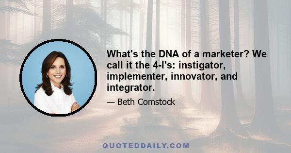 What's the DNA of a marketer? We call it the 4-I's: instigator, implementer, innovator, and integrator.