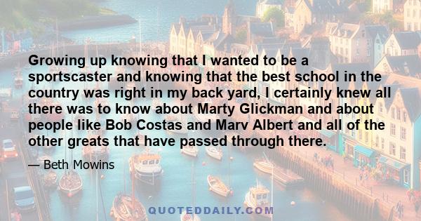 Growing up knowing that I wanted to be a sportscaster and knowing that the best school in the country was right in my back yard, I certainly knew all there was to know about Marty Glickman and about people like Bob