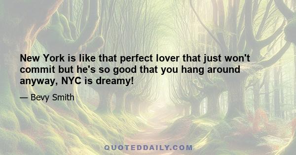 New York is like that perfect lover that just won't commit but he's so good that you hang around anyway, NYC is dreamy!