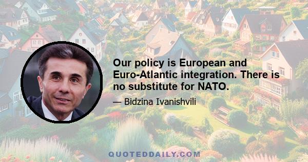 Our policy is European and Euro-Atlantic integration. There is no substitute for NATO.