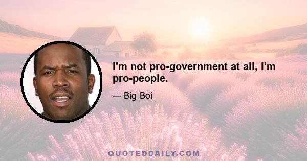 I'm not pro-government at all, I'm pro-people.