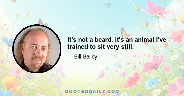 It's not a beard, it's an animal I've trained to sit very still.