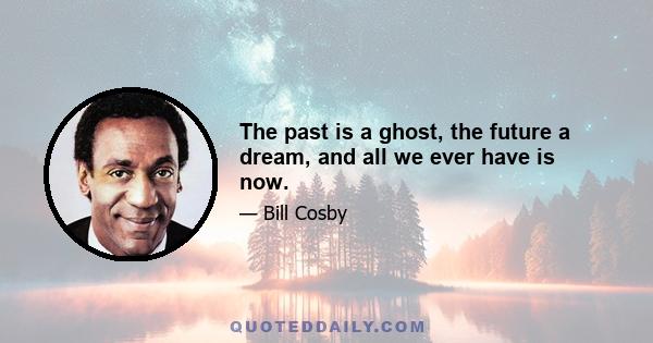 The past is a ghost, the future a dream, and all we ever have is now.