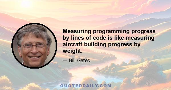 Measuring programming progress by lines of code is like measuring aircraft building progress by weight.