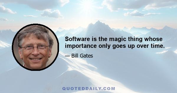 Software is the magic thing whose importance only goes up over time.