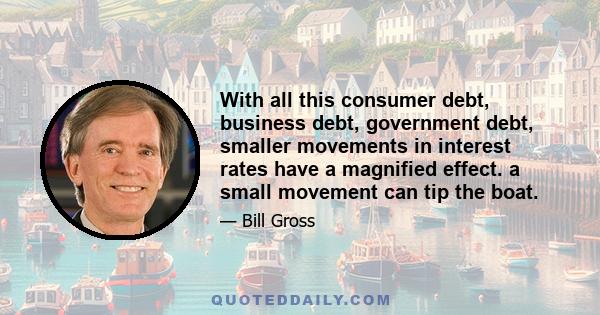 With all this consumer debt, business debt, government debt, smaller movements in interest rates have a magnified effect. a small movement can tip the boat.