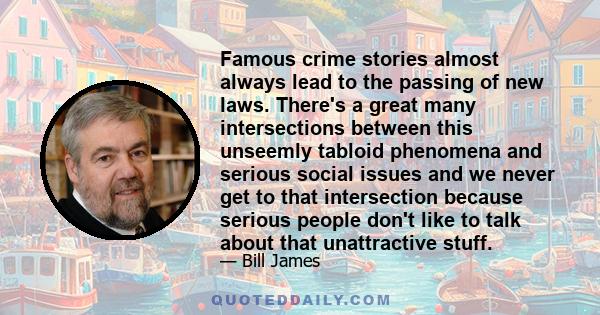 Famous crime stories almost always lead to the passing of new laws. There's a great many intersections between this unseemly tabloid phenomena and serious social issues and we never get to that intersection because