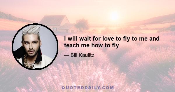 I will wait for love to fly to me and teach me how to fly