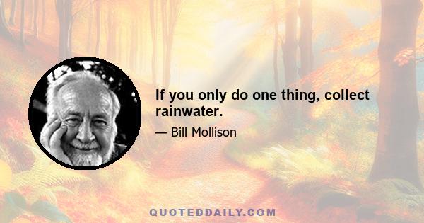 If you only do one thing, collect rainwater.