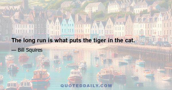 The long run is what puts the tiger in the cat.