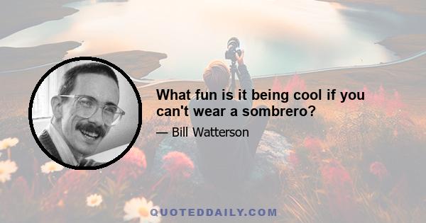 What fun is it being cool if you can't wear a sombrero?