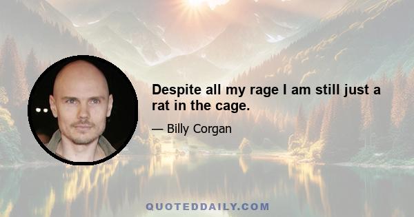 Despite all my rage I am still just a rat in the cage.