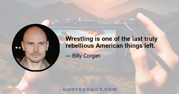 Wrestling is one of the last truly rebellious American things left.