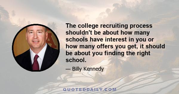 The college recruiting process shouldn't be about how many schools have interest in you or how many offers you get, it should be about you finding the right school.