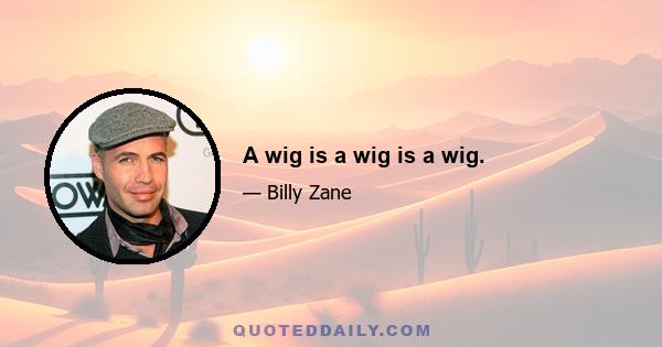 A wig is a wig is a wig.