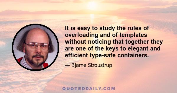 It is easy to study the rules of overloading and of templates without noticing that together they are one of the keys to elegant and efficient type-safe containers.