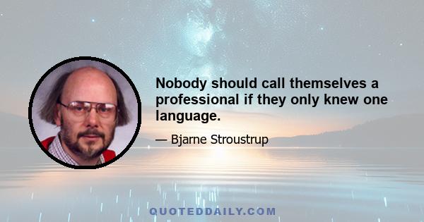 Nobody should call themselves a professional if they only knew one language.