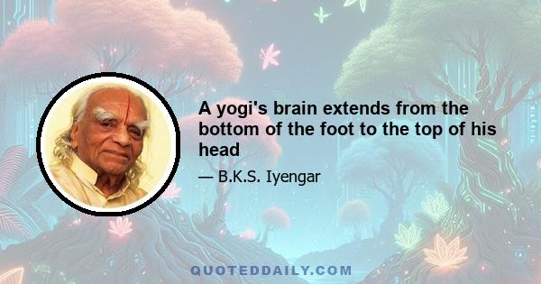 A yogi's brain extends from the bottom of the foot to the top of his head