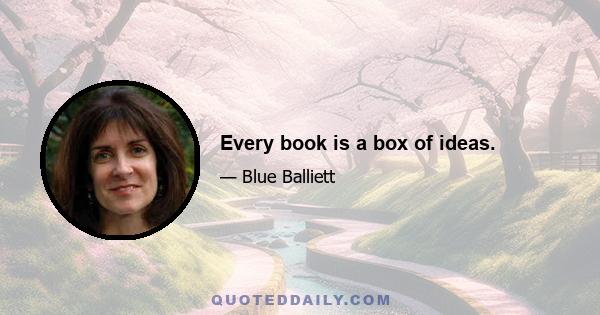 Every book is a box of ideas.