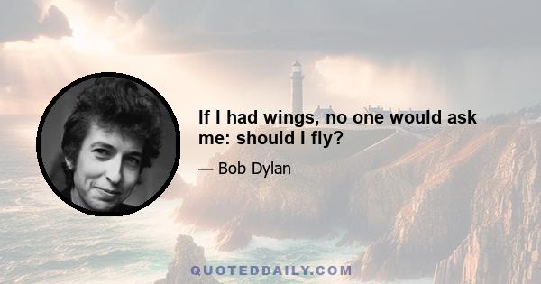 If I had wings, no one would ask me: should I fly?