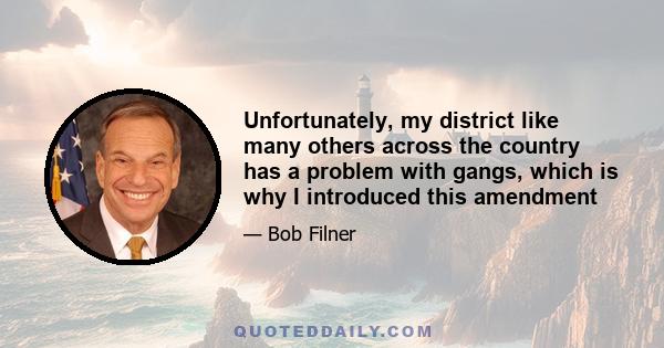 Unfortunately, my district like many others across the country has a problem with gangs, which is why I introduced this amendment