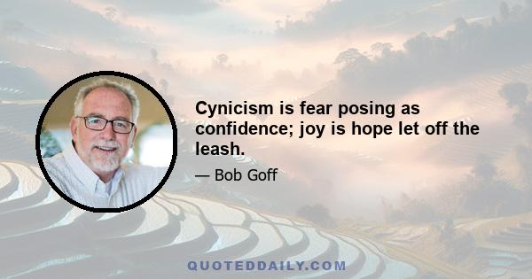 Cynicism is fear posing as confidence; joy is hope let off the leash.