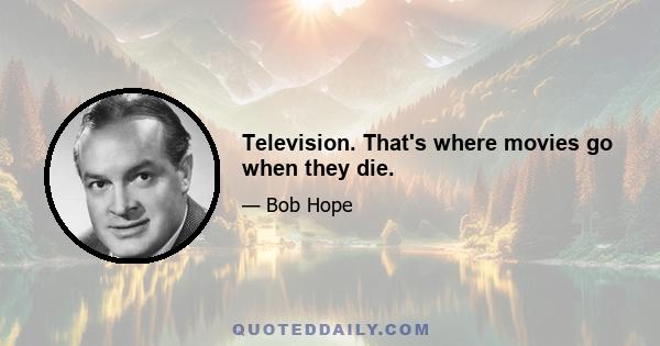 Television. That's where movies go when they die.