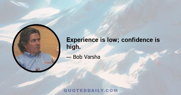 Experience is low; confidence is high.